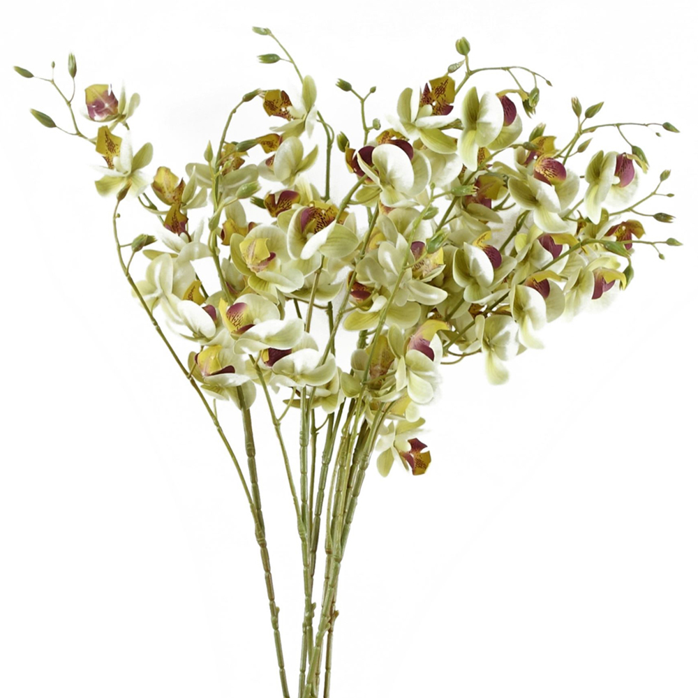 Leaf Cream Mini Orchid Artificial Flower 80cm 6 Pack Image 3