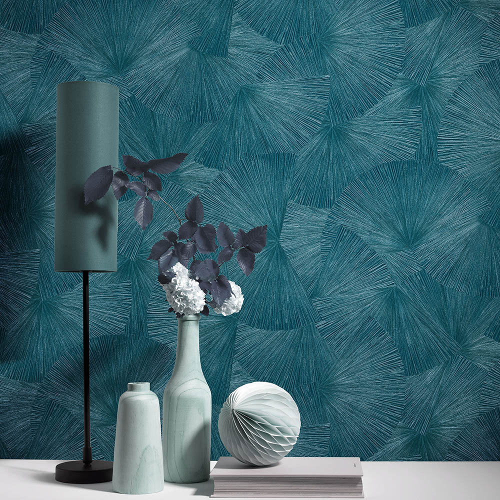 Erismann Striking Designer Japandi Green Vinyl Wallpaper Image 3