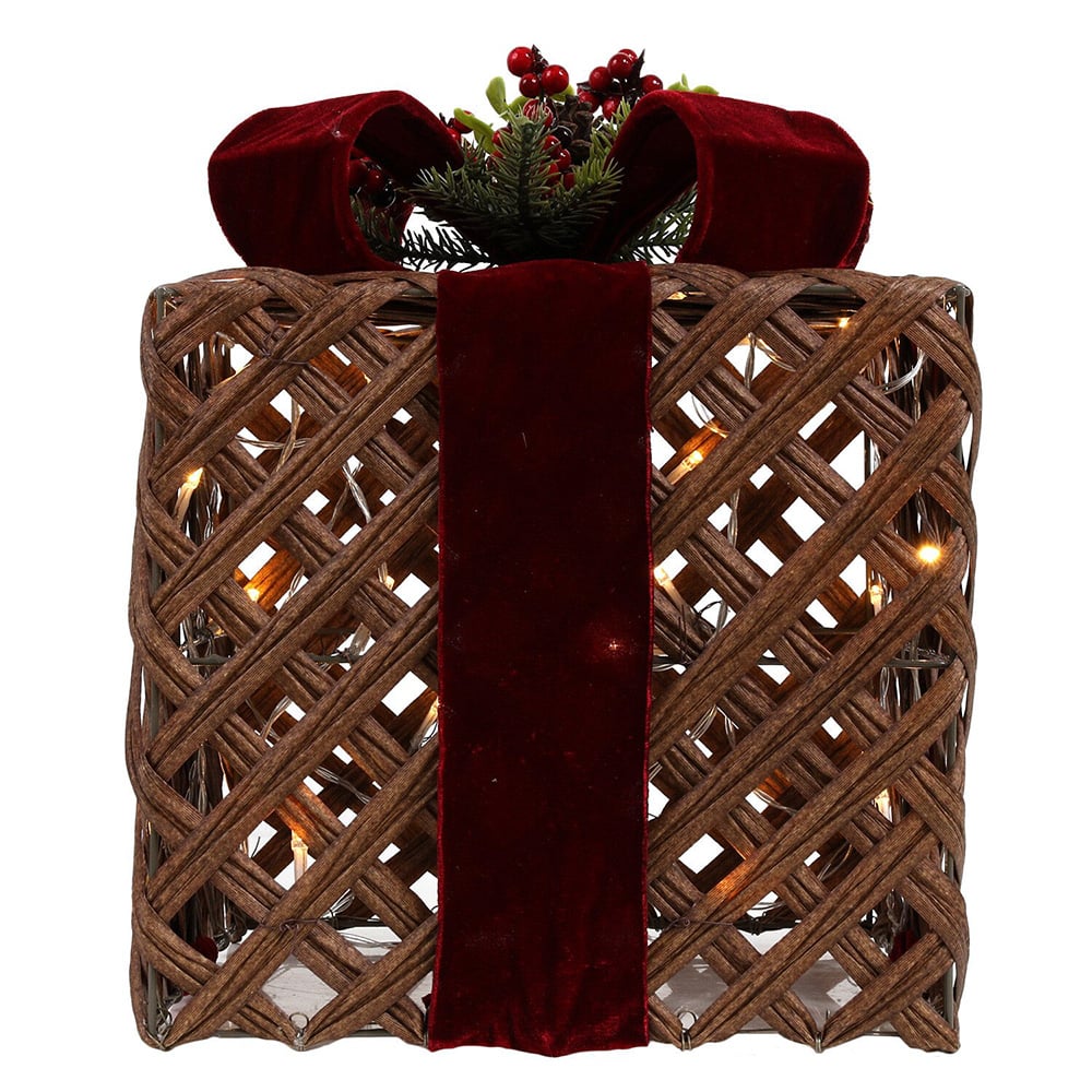 Set of 3 LED Velvet Presents - Red Image 2