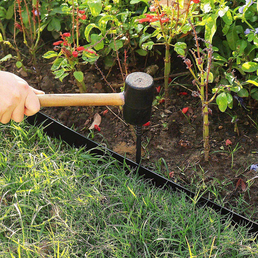 Living and Home 32ft x 10cm Black L Shaped No Dig Lawn Edging Image 6