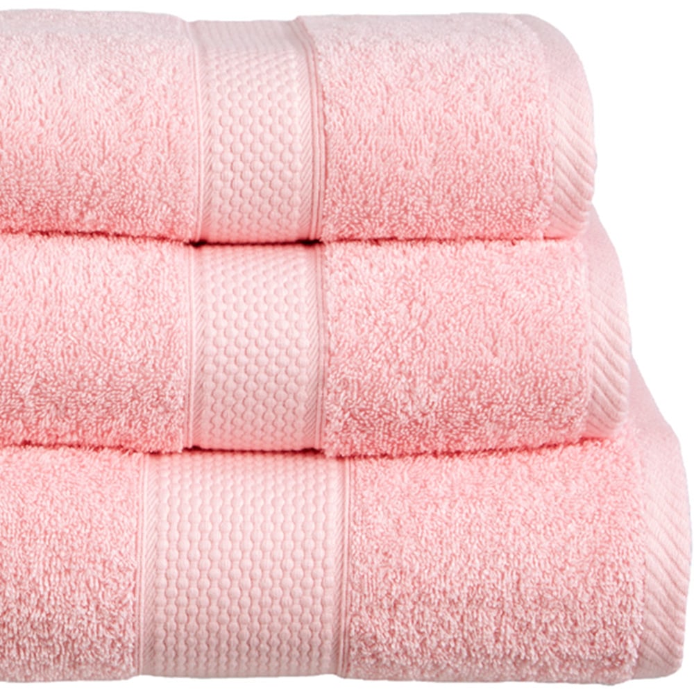 Imperial Ringspun Combed Cotton Pink Turkish Hand Towel 2 Pack Image 2