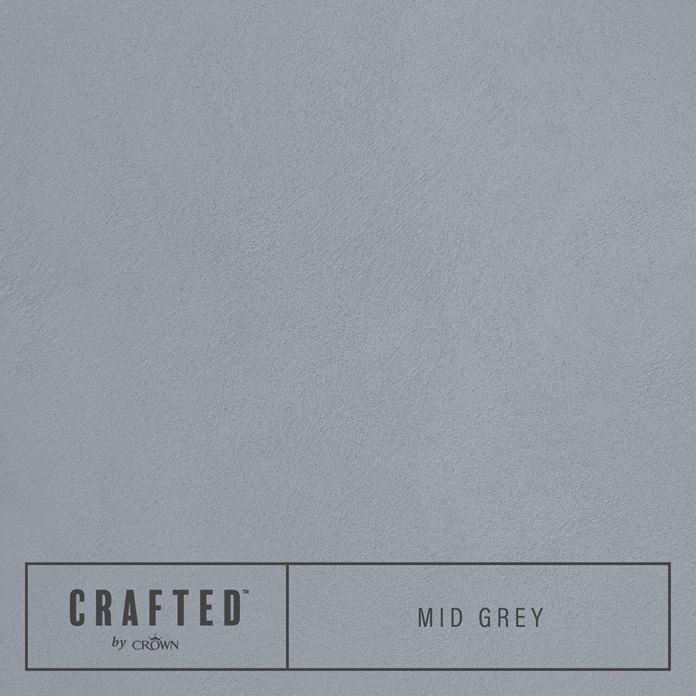 Crown Crafted Walls Mid Grey Suede Textured Finish Paint 2.5L Image 5