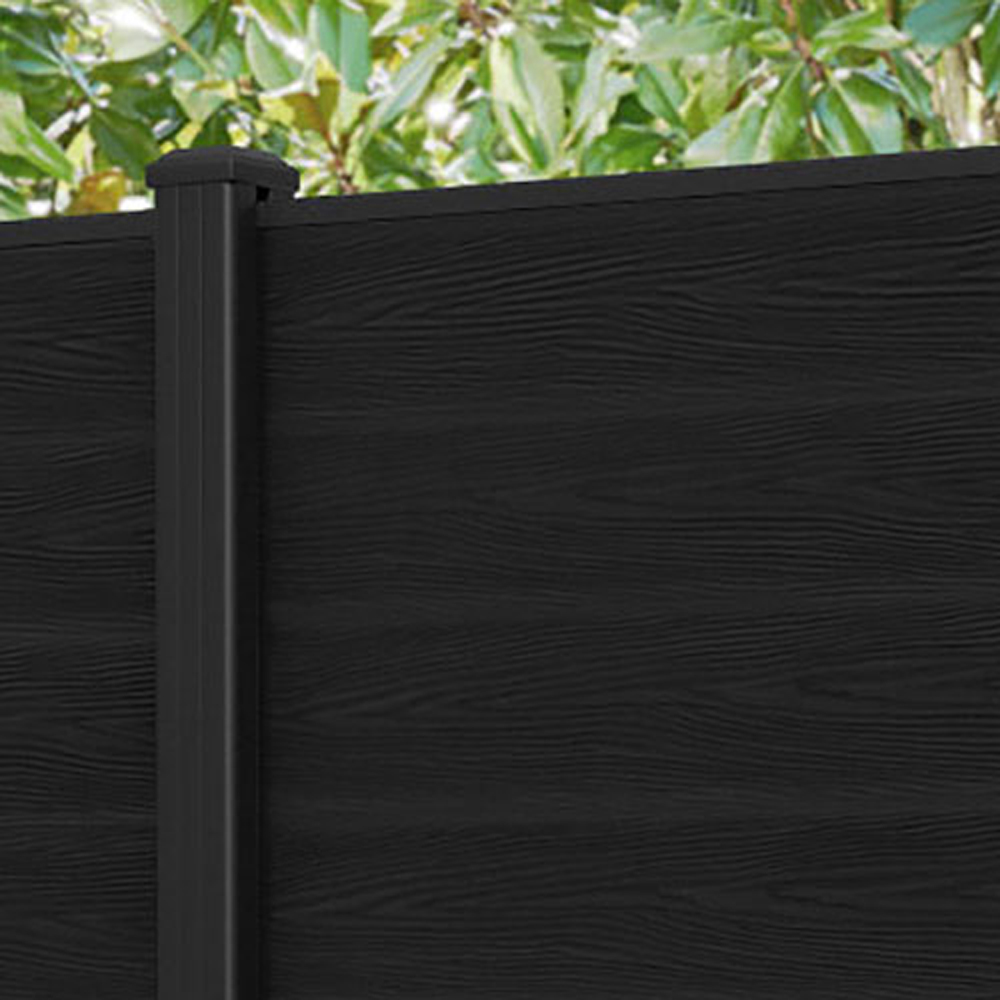 Charles & Ivy Classic 6ft Black Fence Panel with Aluminium Posts Image 3