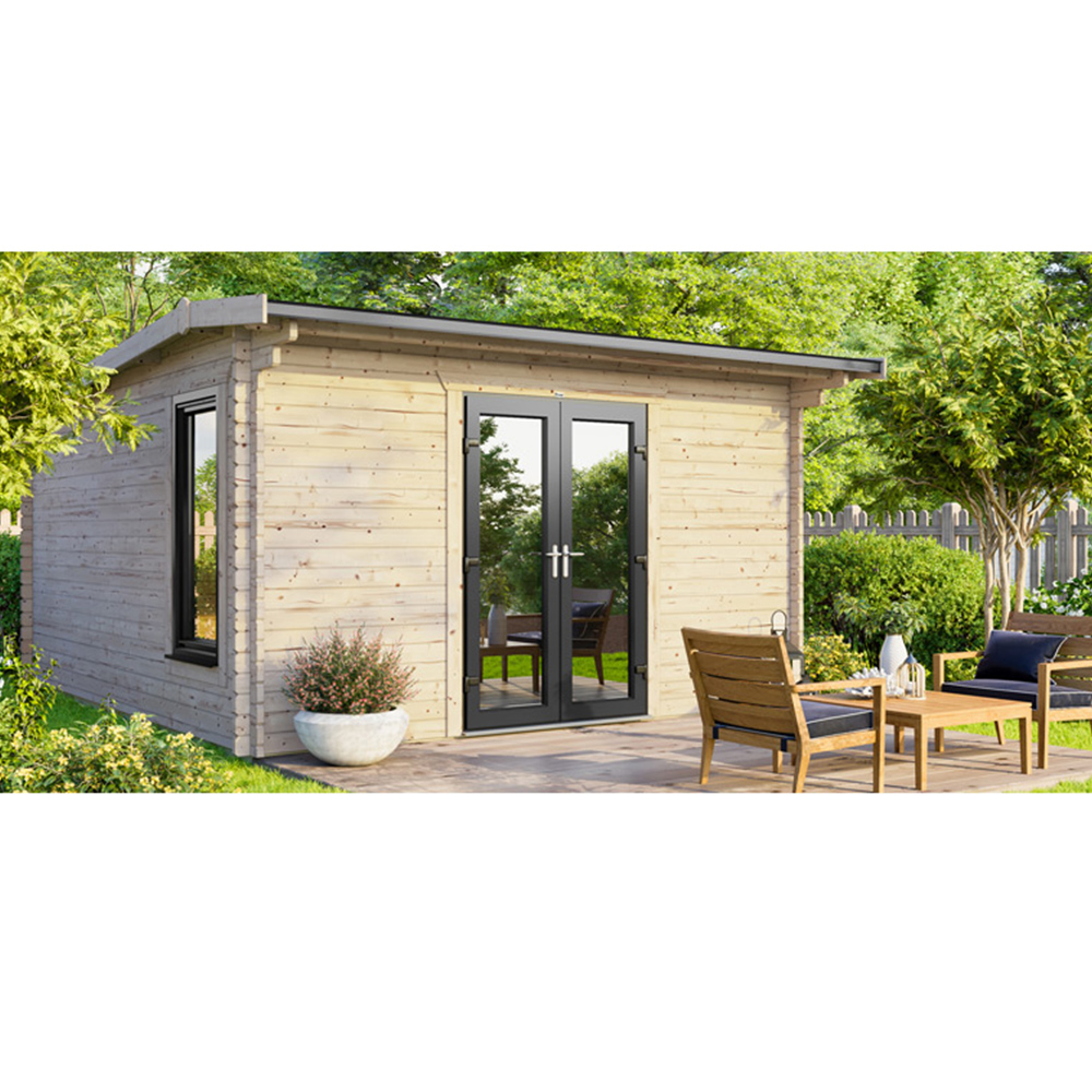 Power Sheds 14 x 12ft Centre Double Door Apex Log Cabin Image 9