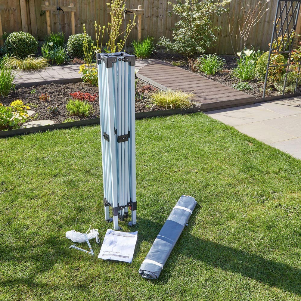 Home Source 2 x 2m Grey Easy Up Garden Outdoor Gazebo with Bag Image 3