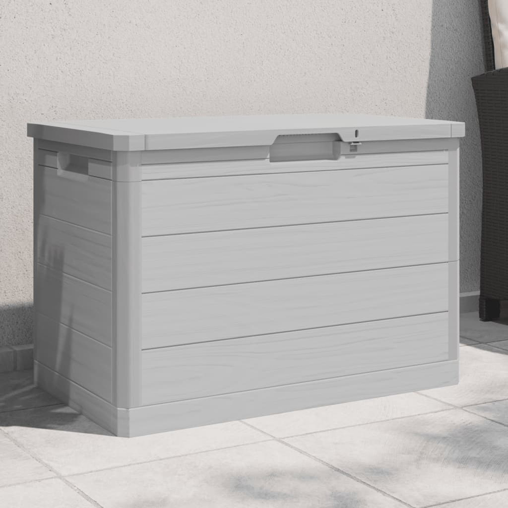 Walplus Grey Polypropylene Wood Texture Garden Cushion Box 53 x 77.5 x 44.5cm Image 2