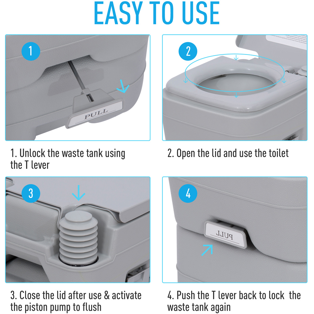 Outsunny 20L Waste Portable Camping Toilet Image 5