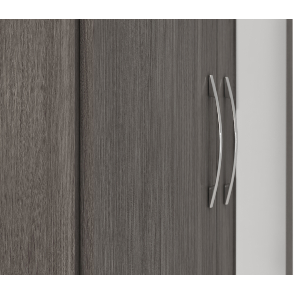 Seconique Nevada 2 Door Black Wood Grain Mirror Wardrobe Image 5