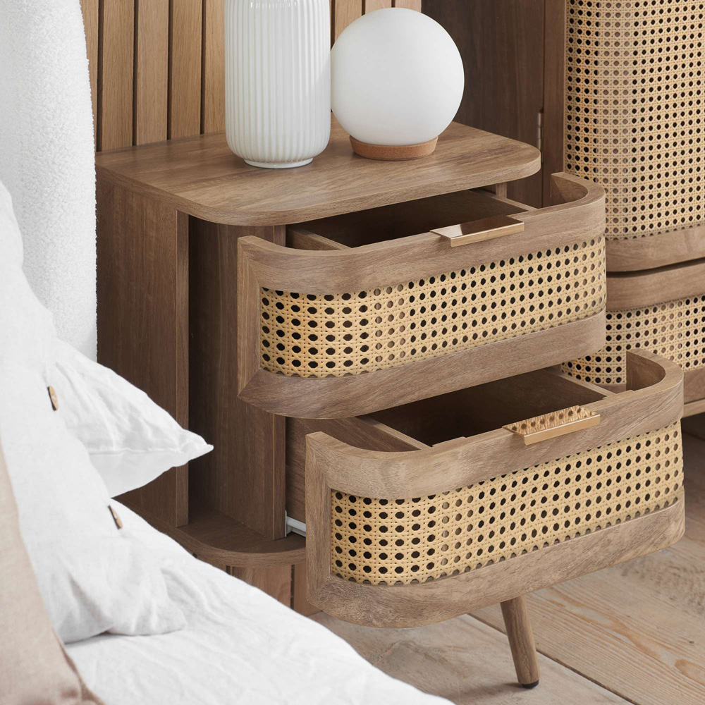 Birlea Noah 2 Drawer Oak Bedside Table 2 Pack Image 5