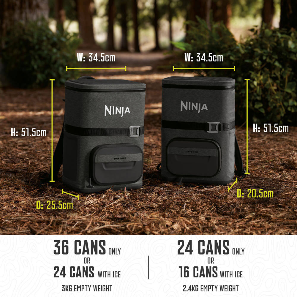Ninja FrostVault Go 24 Can Charcoal Grey Cooler Backpack 17L Image 6