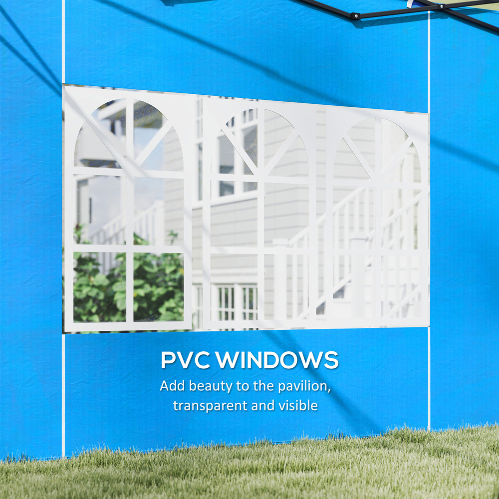 Outsunny Blue Gazebo Side Panel 2 Pack Image 6