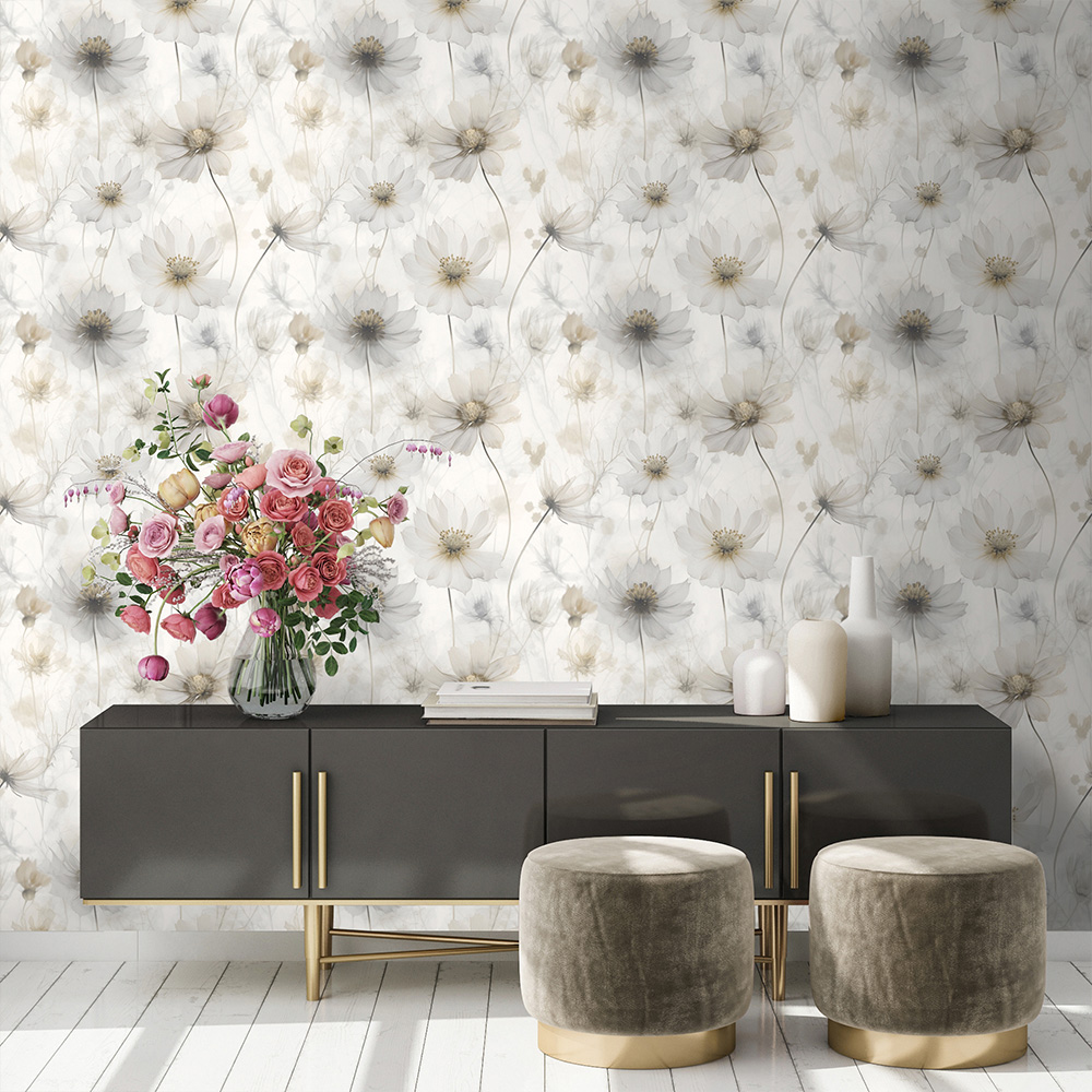 Muriva Lissa Flowers Cream Wallpaper Image 3