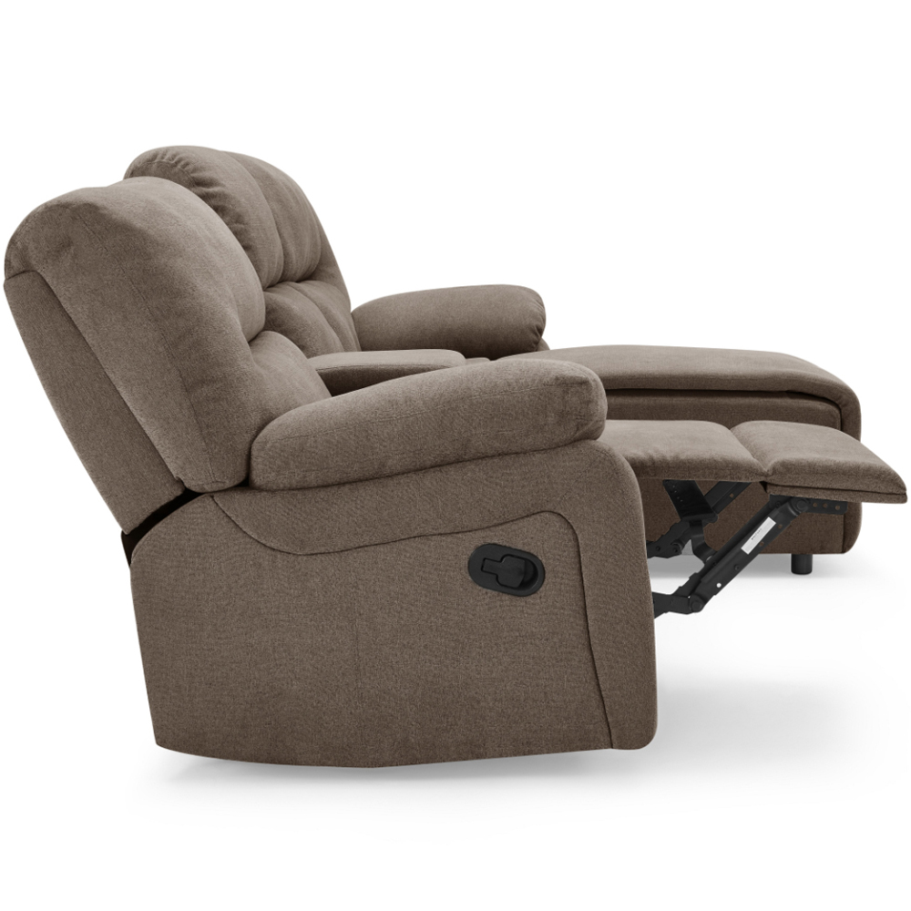 Home Detail Jacob 3 Seater Brown Left Hand Chaise Manual Recliner Sofa Image 5