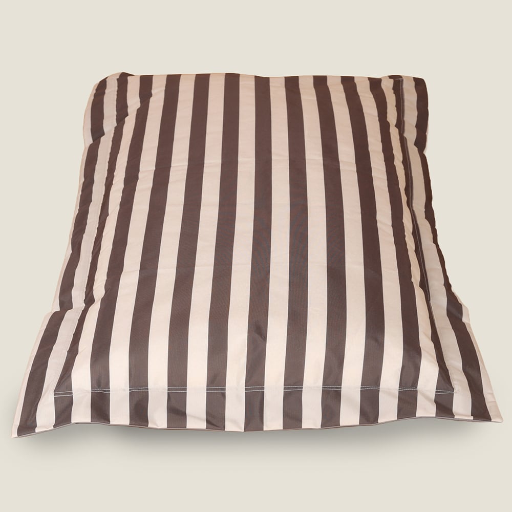 Kaikoo Grey and Cream Stripe Floor Cushion Image 4