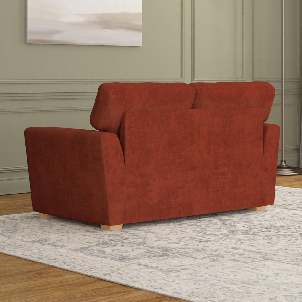 Wendleberry 2 Seater Marmalade Plush Velvet Fixed Back Sofa Image 6