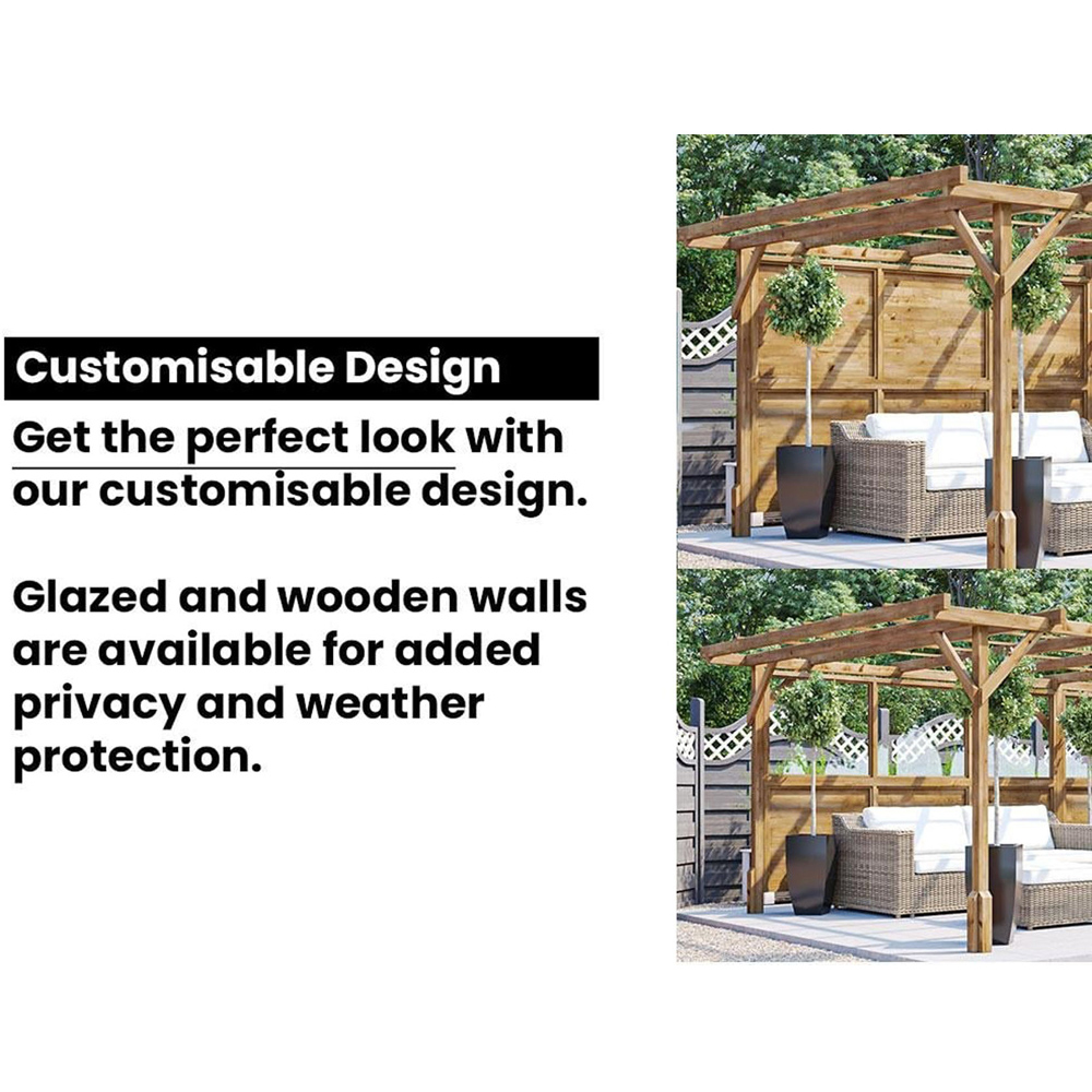 Dunster House Utopia 4 x 3m Brown Wooden Plant Frame Pergola Image 5