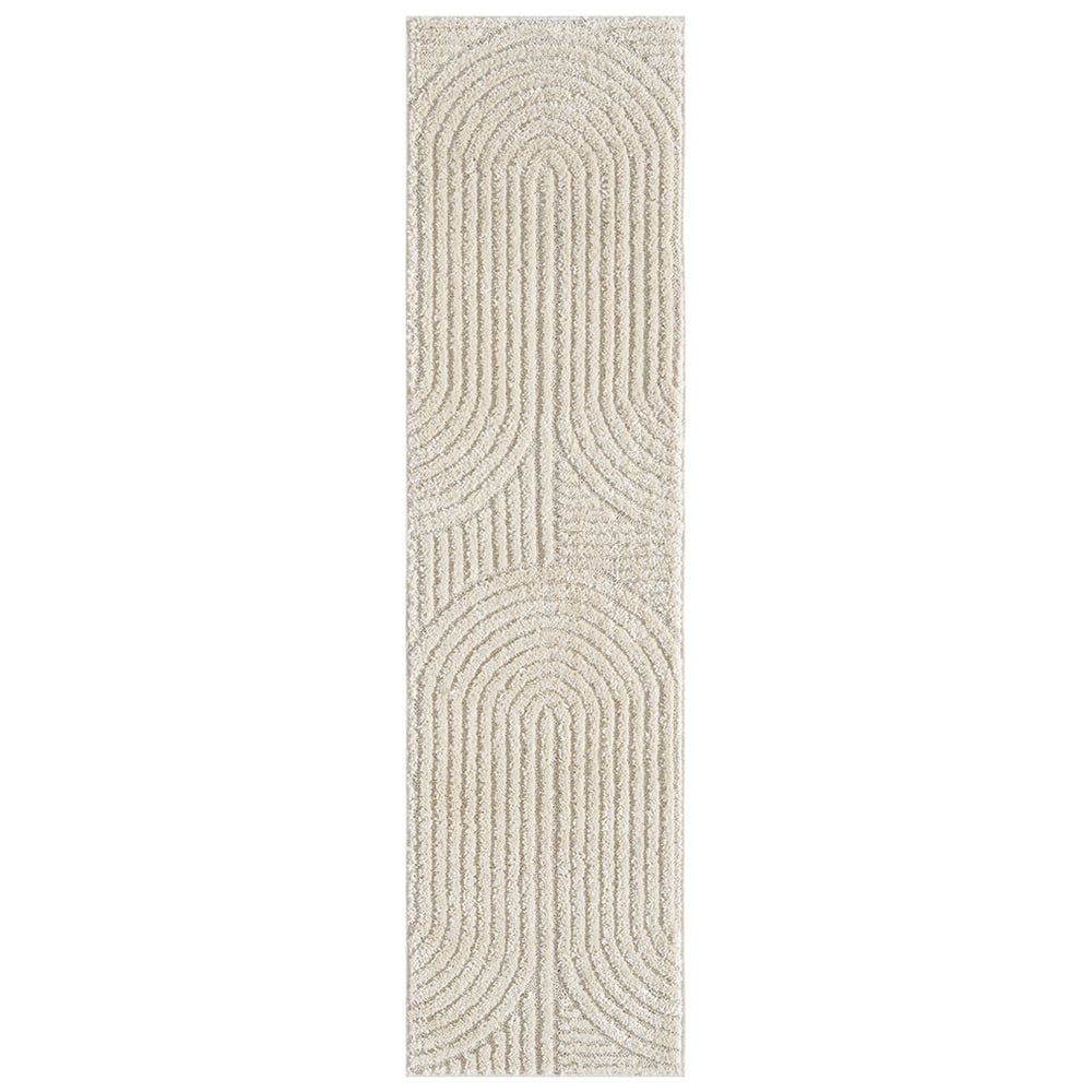 Desire Rugs Isabella Cream Embossed Mazia Arch Lines Rug 80 x 150cm Image 6