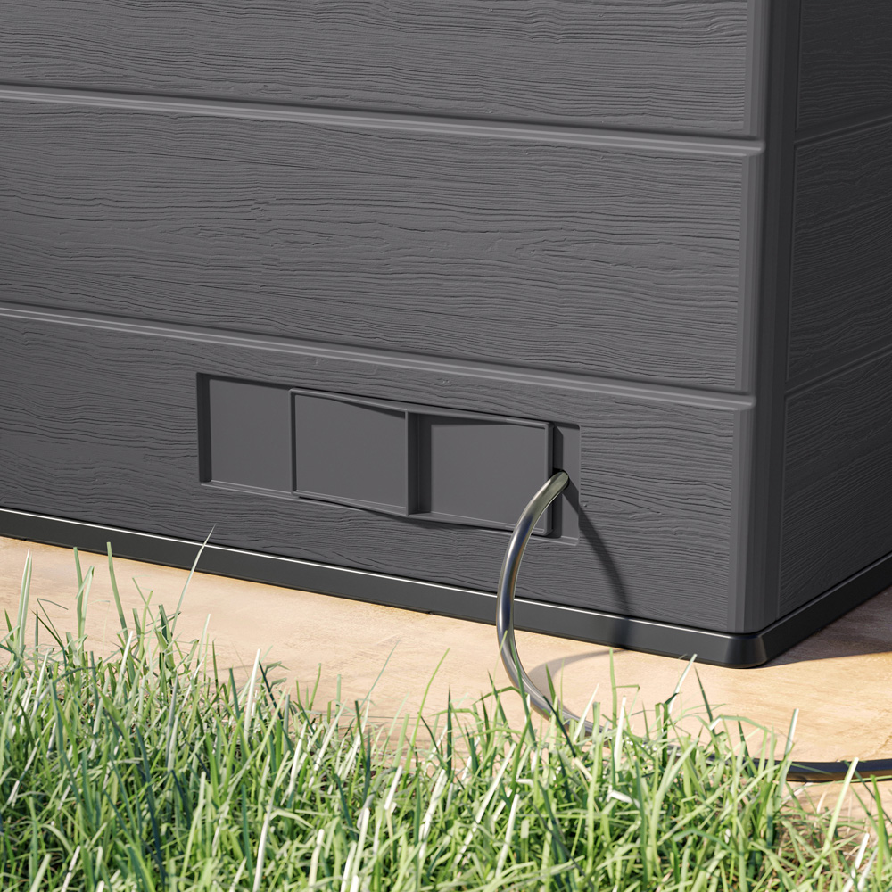 Suncast Cabana 8 x 7ft Cool Grey Entertainment Storage Shed with Fold Down Bar Top Image 5