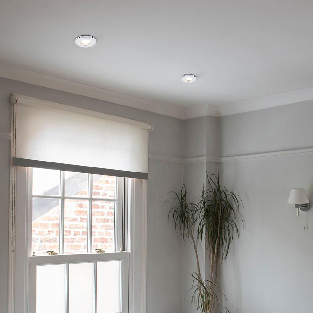 ValueLights Chrome IP65 Warm White LED Ceiling Downlight 4 Pack Image 2