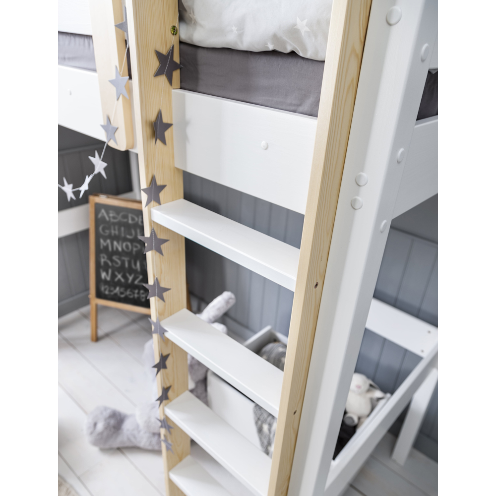 Noa and Nani Una White High Sleeper Cabin Bed with Desk | Homebase