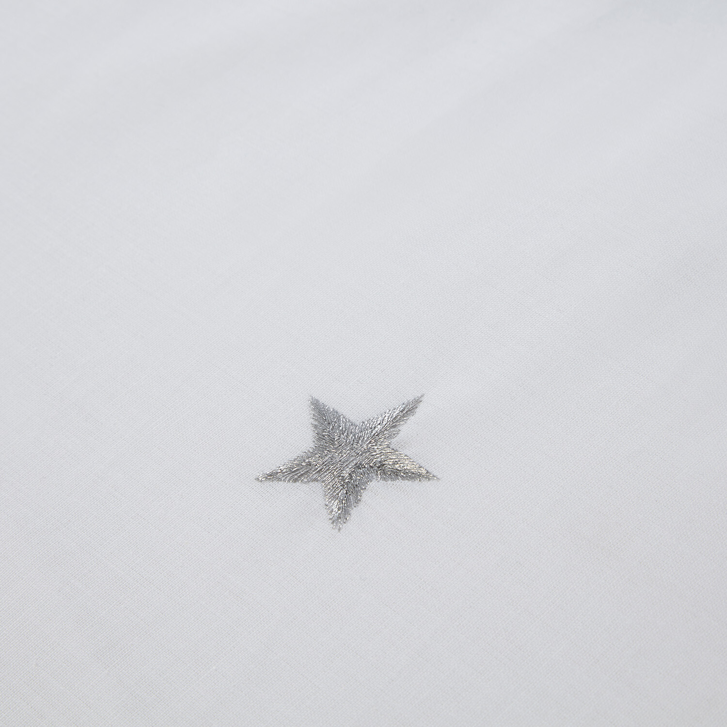Stars Embroidered Duvet Cover and Pillowcase Set - White / Superking Image 4