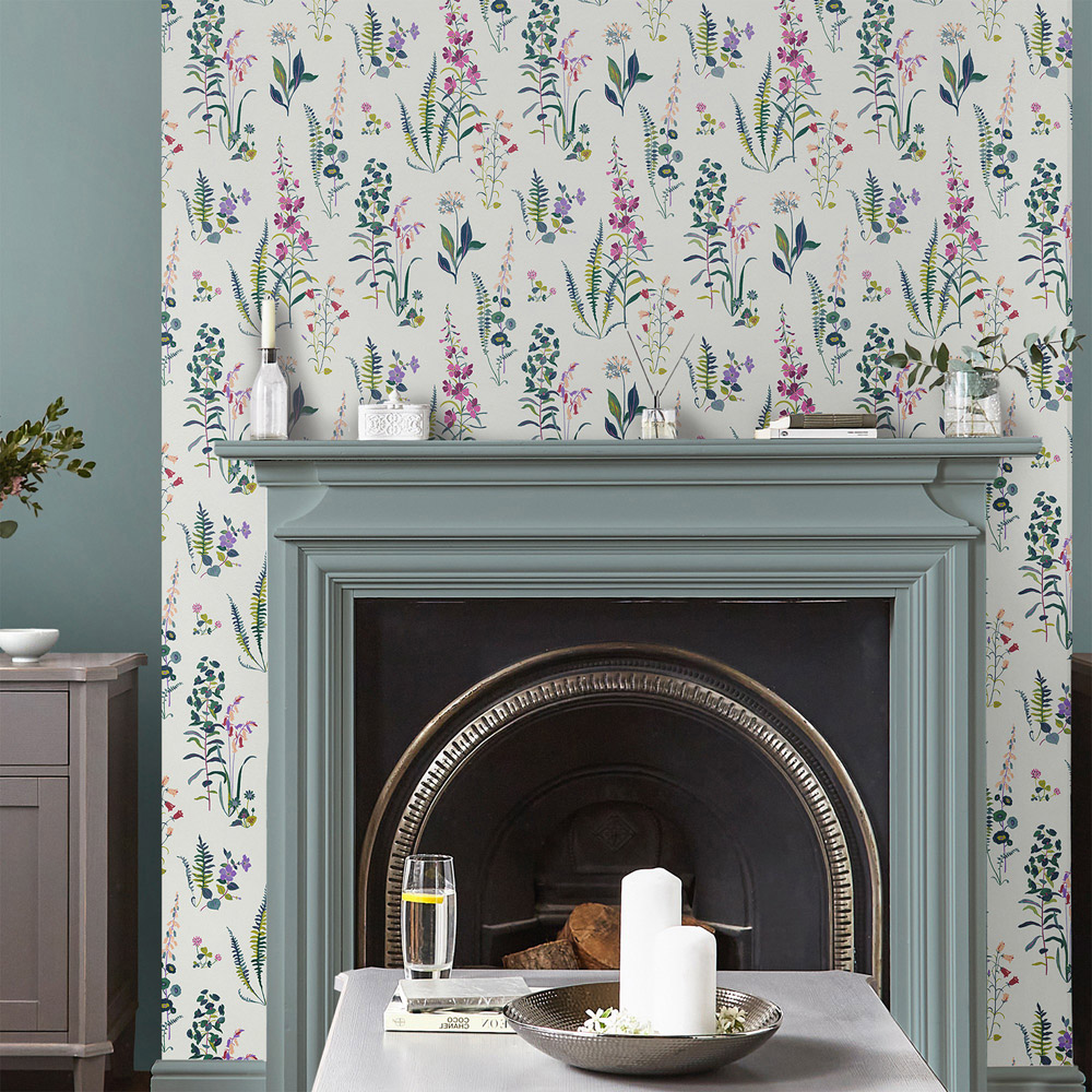 Laura Ashley Meadowvale Sprigs Violet Wallpaper Image 3