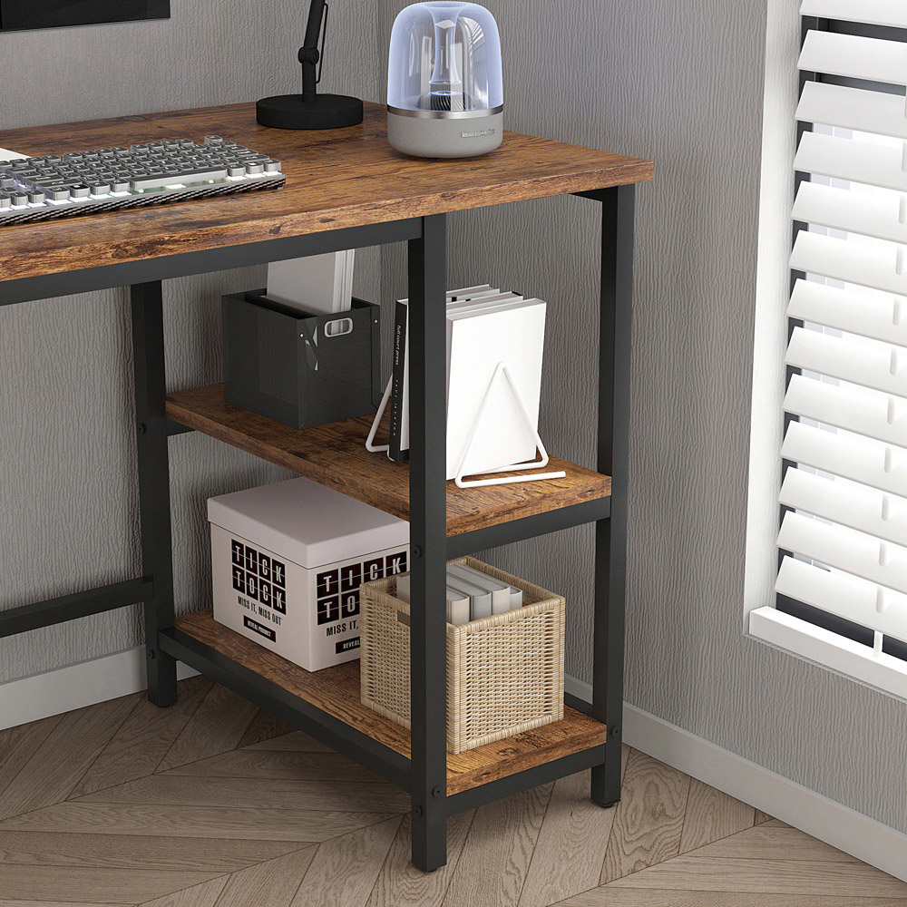 Chicago 2 Adjustable Shelf Computer Desk Brown Image 4