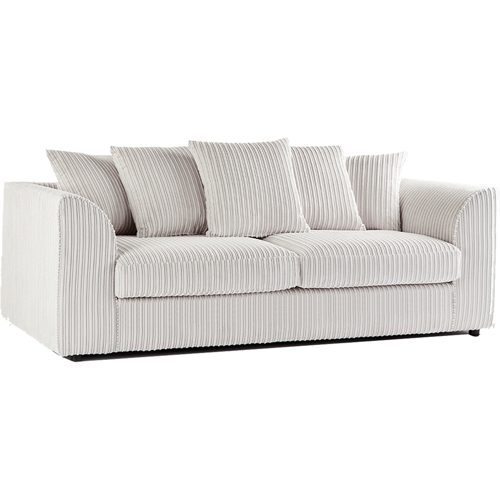 Portland Luxor 5 Seater Cream Jumbo Cord Sofa Set with Scatter Back Image 3