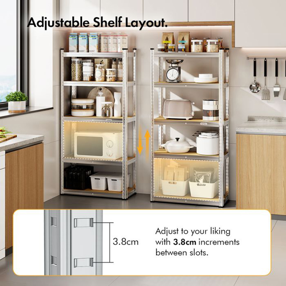 VonHaus 5 Shelf Galvanised Storage Rack Image 7