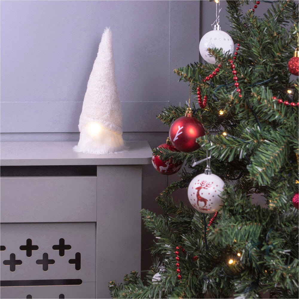 St Helens White Light Up Gonk Christmas Decoration 28cm Image 2