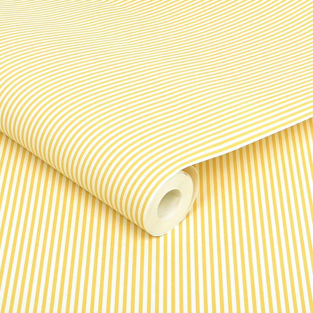 Joules Country Critters Ticking Stripe Lemon Wallpaper Image 2