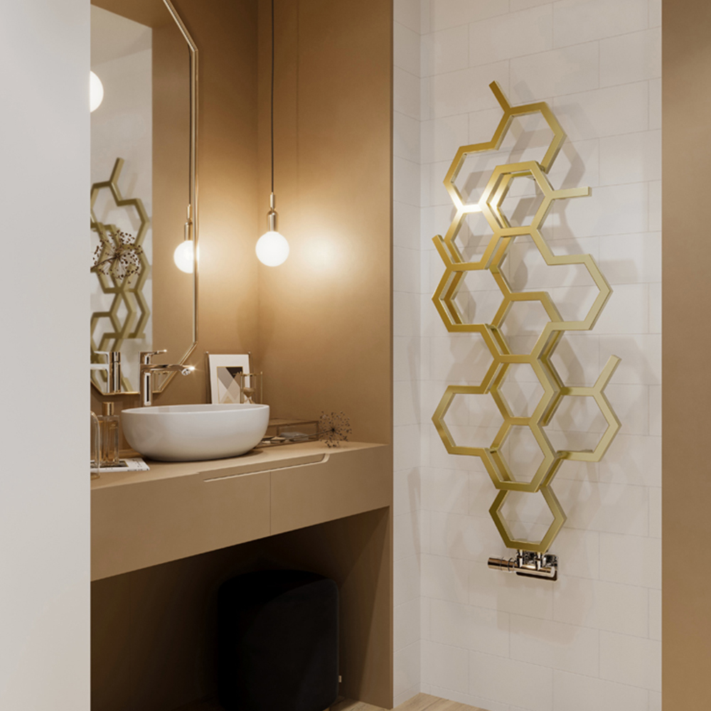 Terma Hex 1180 BTU Brass Radiator 1220 x 486mm Image 7