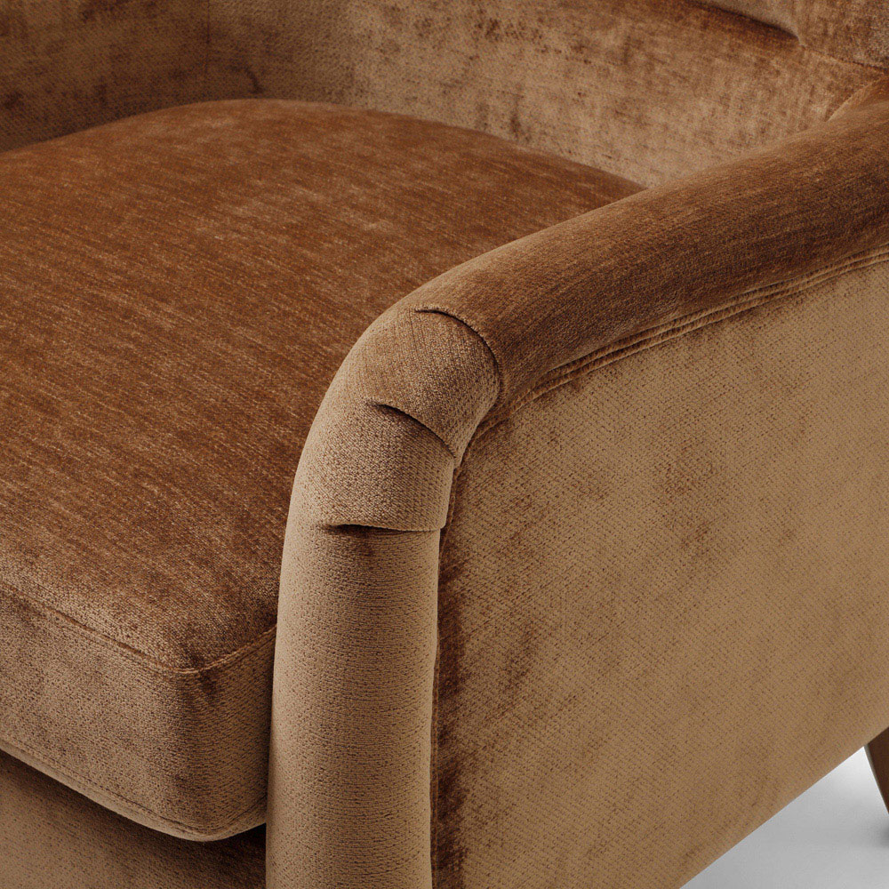 Roberta Toffee Chenille Wingback Armchair Image 6