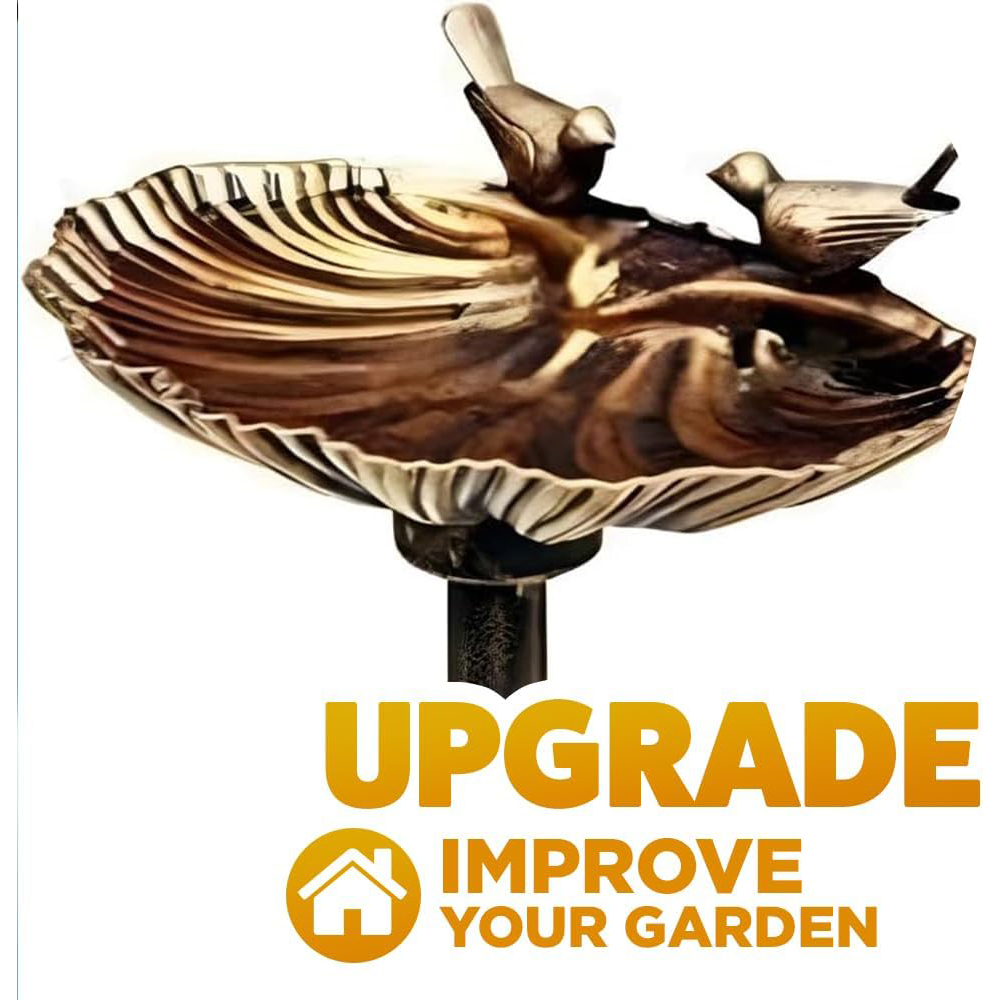 Marco Paul Bronze Freestanding Garden Bird Bath Image 4