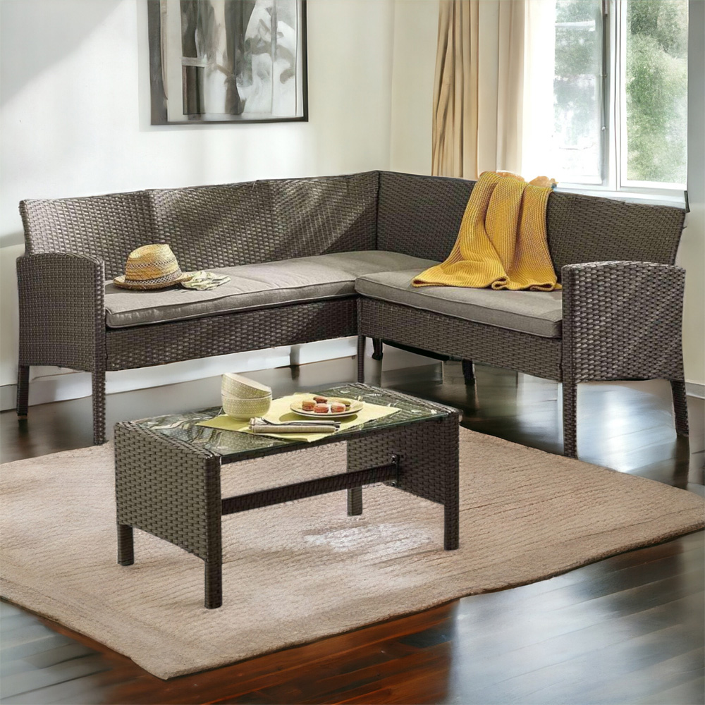Outdoor Living The Lakewood 5 Seater Grey Rattan Corner Lounge Set Image 8