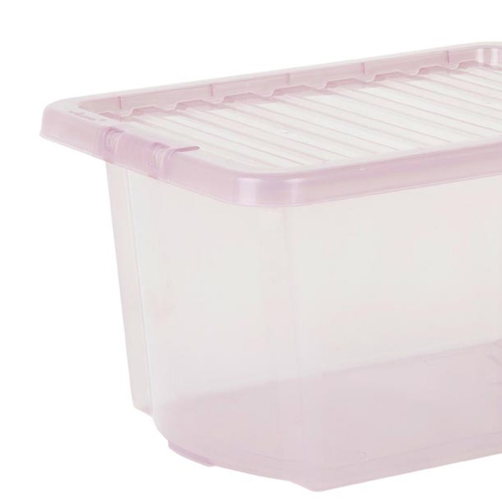 Wham 28L Pink Crystal Storage Box with Lid 5 Pack Image 4