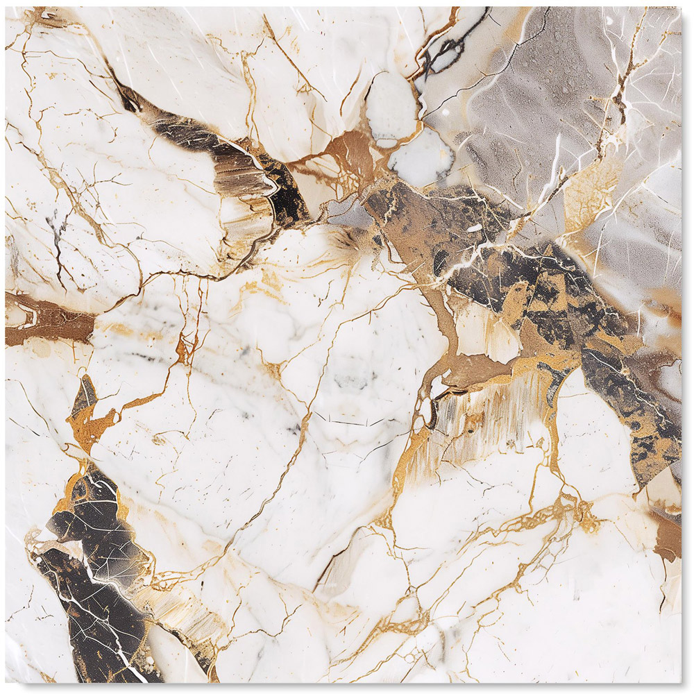 Warren Reed Designer Sleek Pale Marble Effect Glass Kitchen Splashback 75 x 70cm Image 2