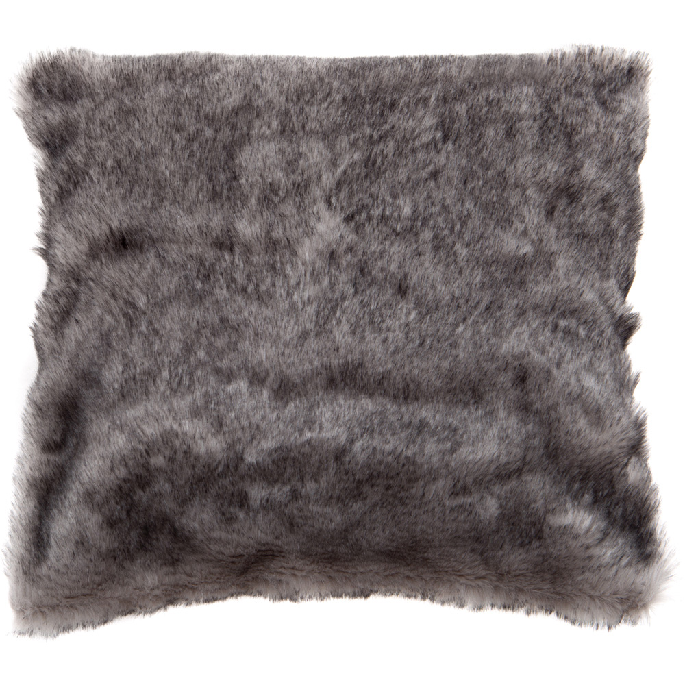 Kaikoo Grey Fur Tipped Cushion Image 1