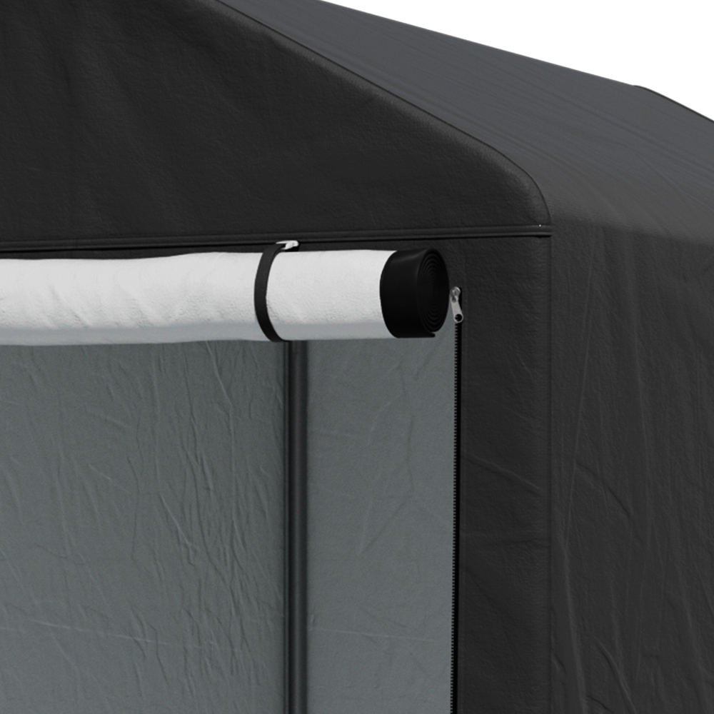Living and Home 4 x 6ft Black Outdoor PE Bicycle Shelter Storage Shed Image 6