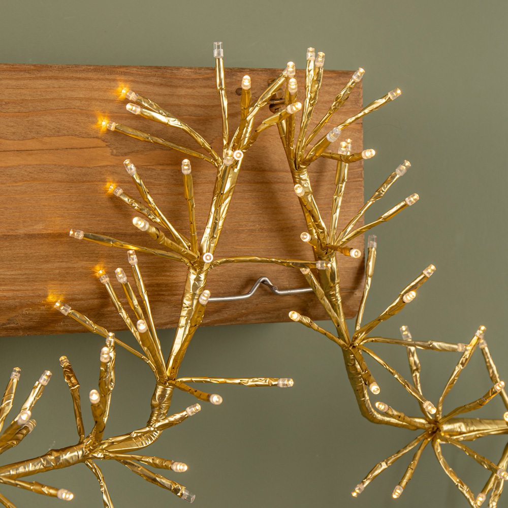 Samuel Alexander 240 Warm White LED Light Up Hanging Gold Star Christmas Decoration 60cm Image 6