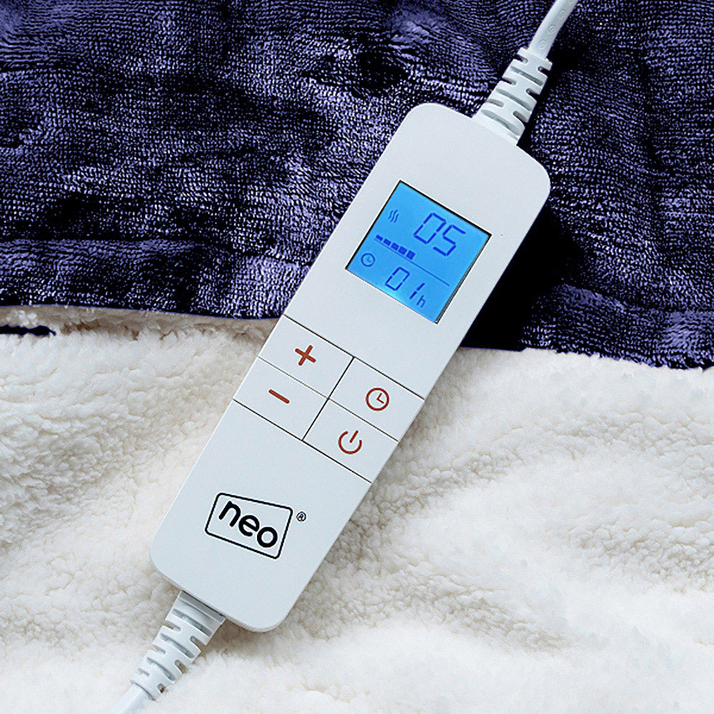 Neo Navy Reversible Over Blanket Electric Heated Throw Image 4