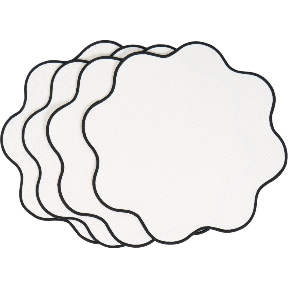 Pack of 4 Scalloped Placemats White Image 2