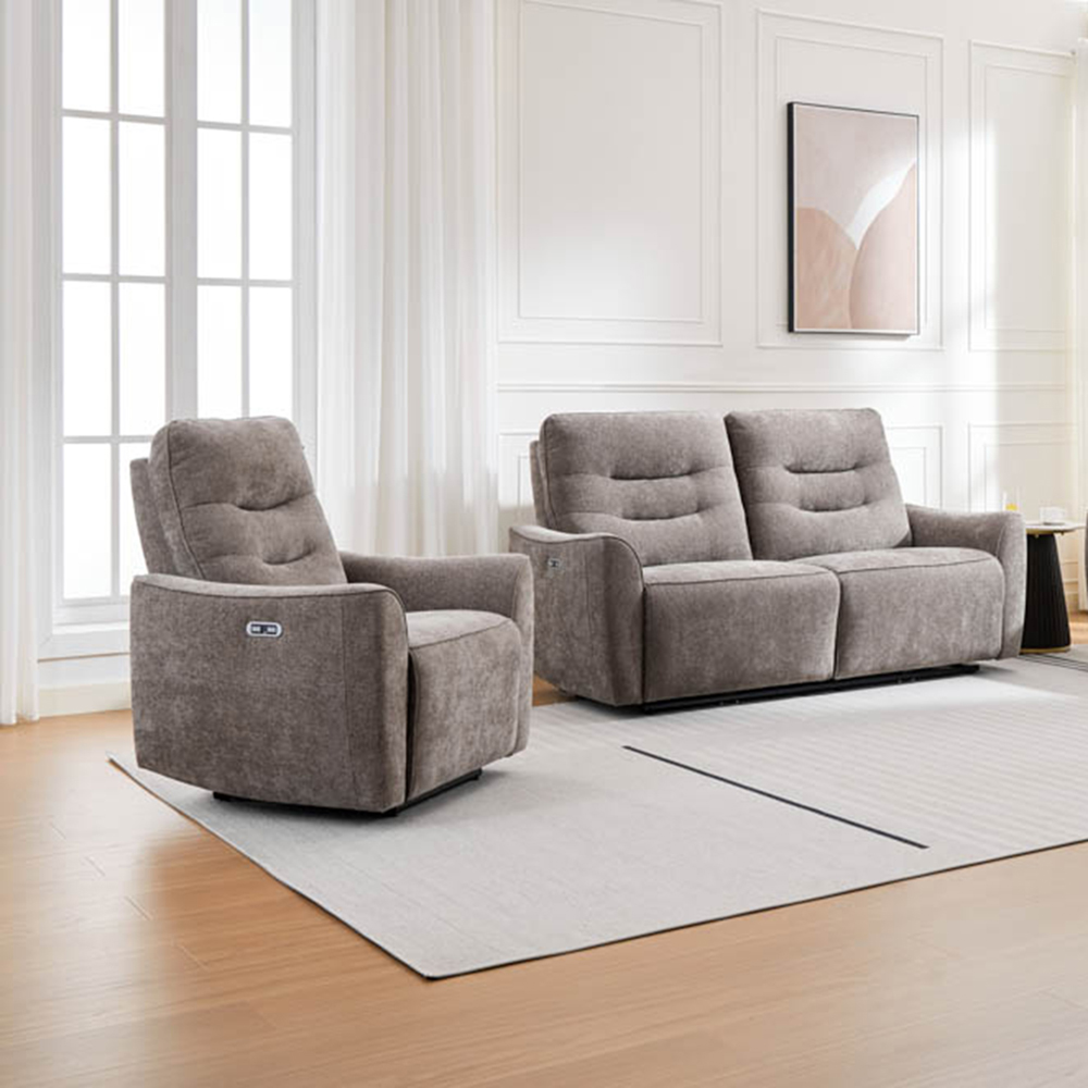 Midtown Stone Fabric Recliner Chair Image 7