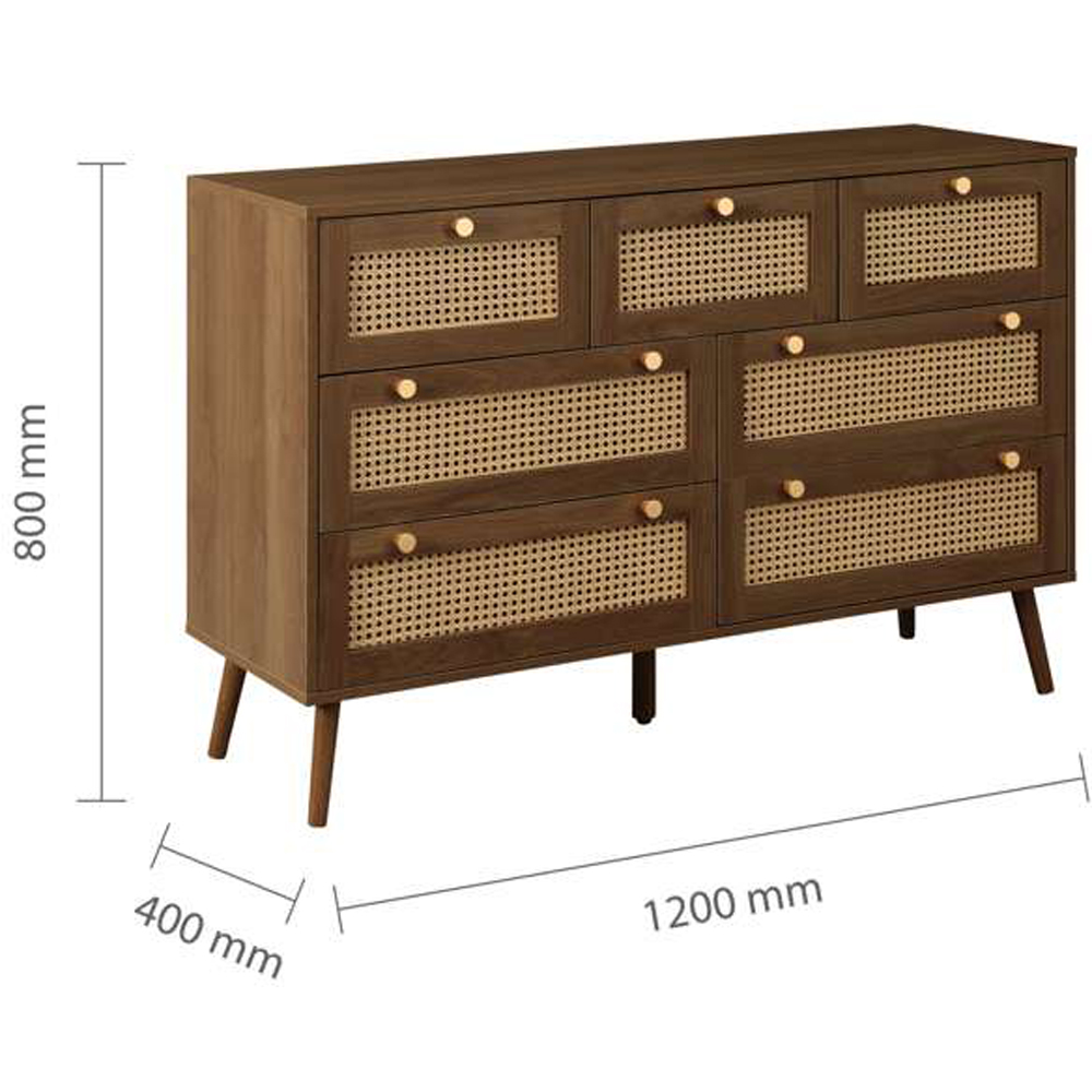 Croxley 7 Drawer Rattan Chest of Drawers Image 7