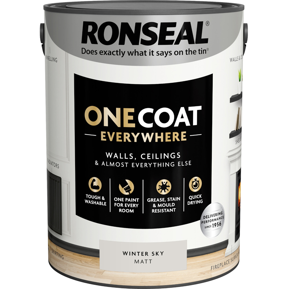 Ronseal One Coat Everywhere Interior Paint Winter Sky 5l Image 2