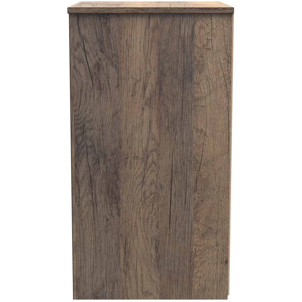 Crowndale Las Vegas 3 Drawer Matt White and Vintage Oak Bedside Table Ready Assembled Image 4