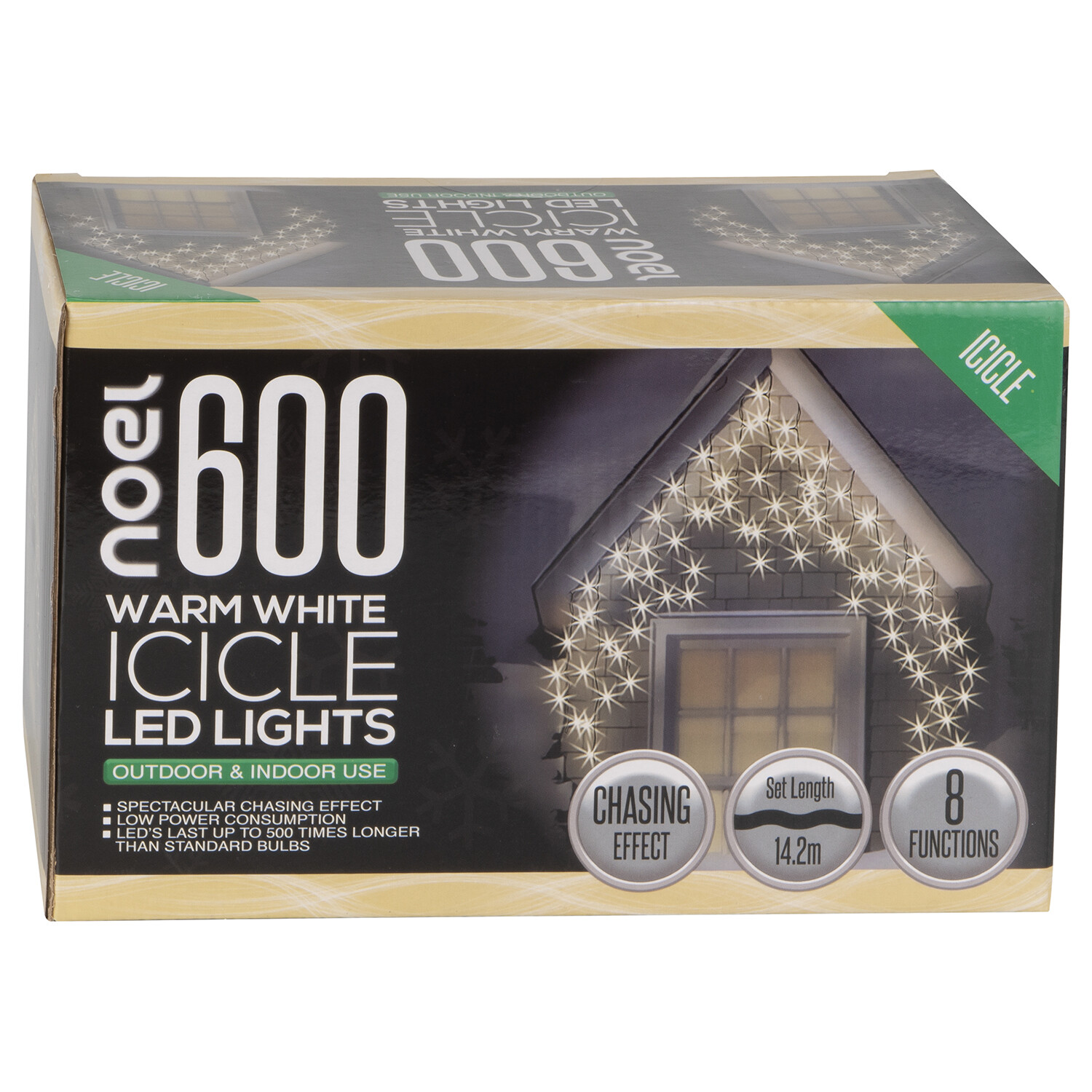 noel LED Icicle Lights - Warm White / 600 Image 2