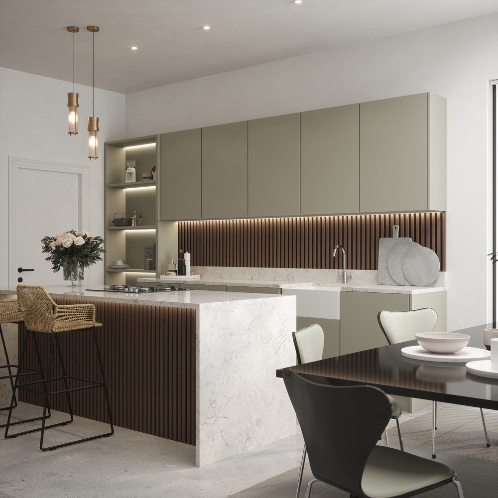 Tuscan Walnut PVC Wrapped Acoustic Wall Panel 240 x 60.8cm Image 9