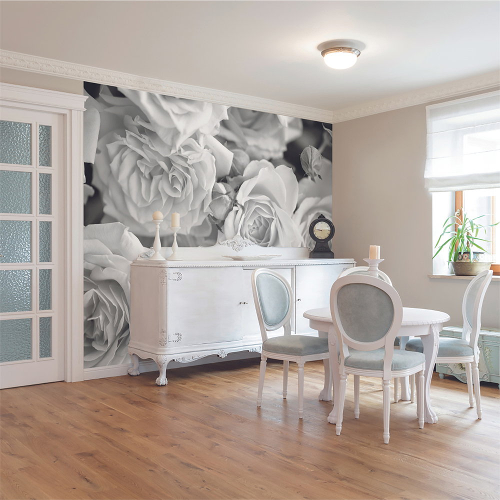 Origin Murals Petals Grey Wall Mural Image 3