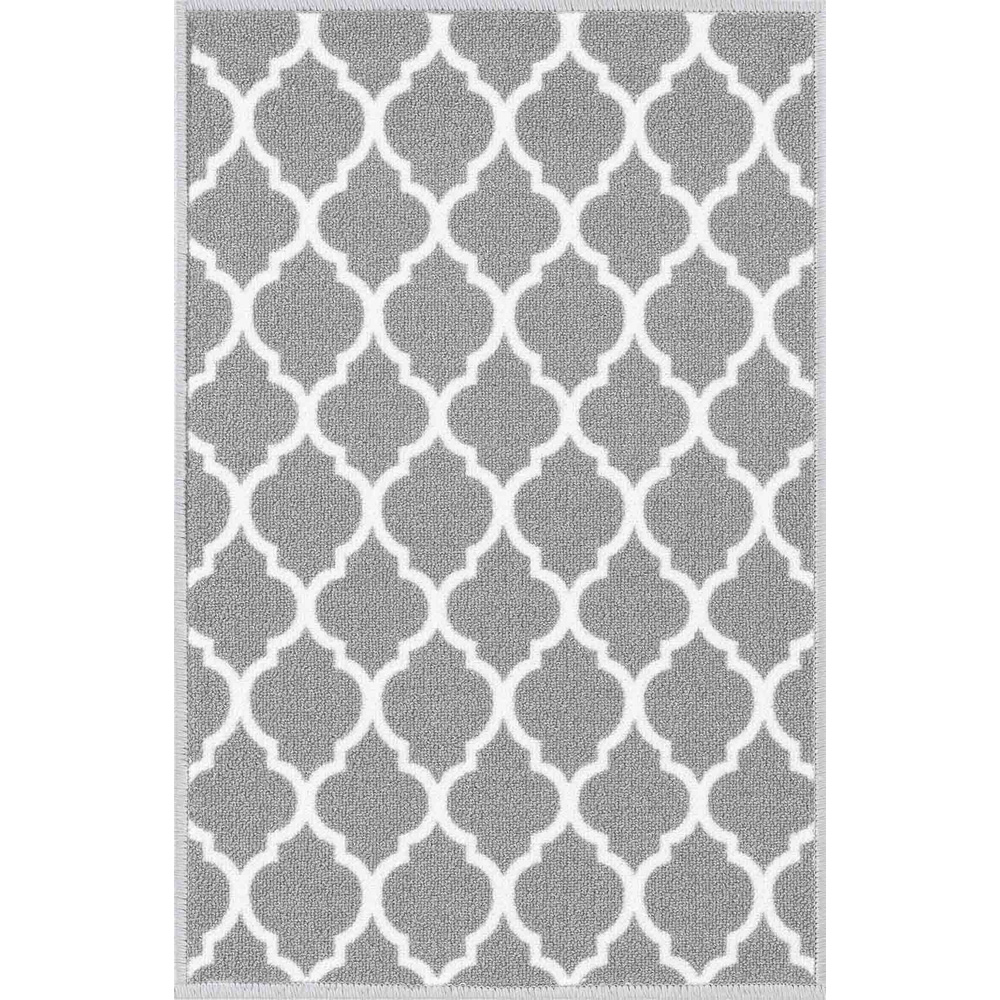 Desire Rugs Havana Grey Trellis Anti Slip Door Mat 60 x 40cm Image 1
